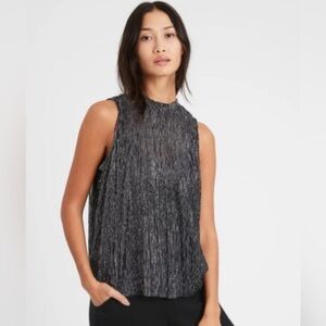 Banana Republic Metallic Smocked Top Size M-Tall